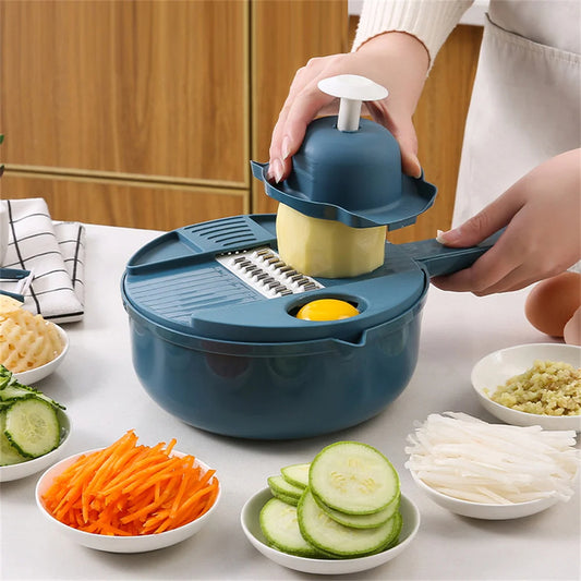 Multifunctional Vegetable Cutter: Household Potato Shredder and Grater with Container